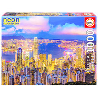 thumb-Hong Kong Skyline - Glow in the Dark - puzzle 1000 pièces-1