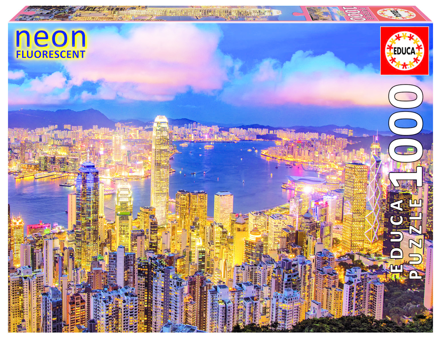 Puzzle Phosphorescent - Hong Kong - 1000 Teile - EDUCA Puzzle