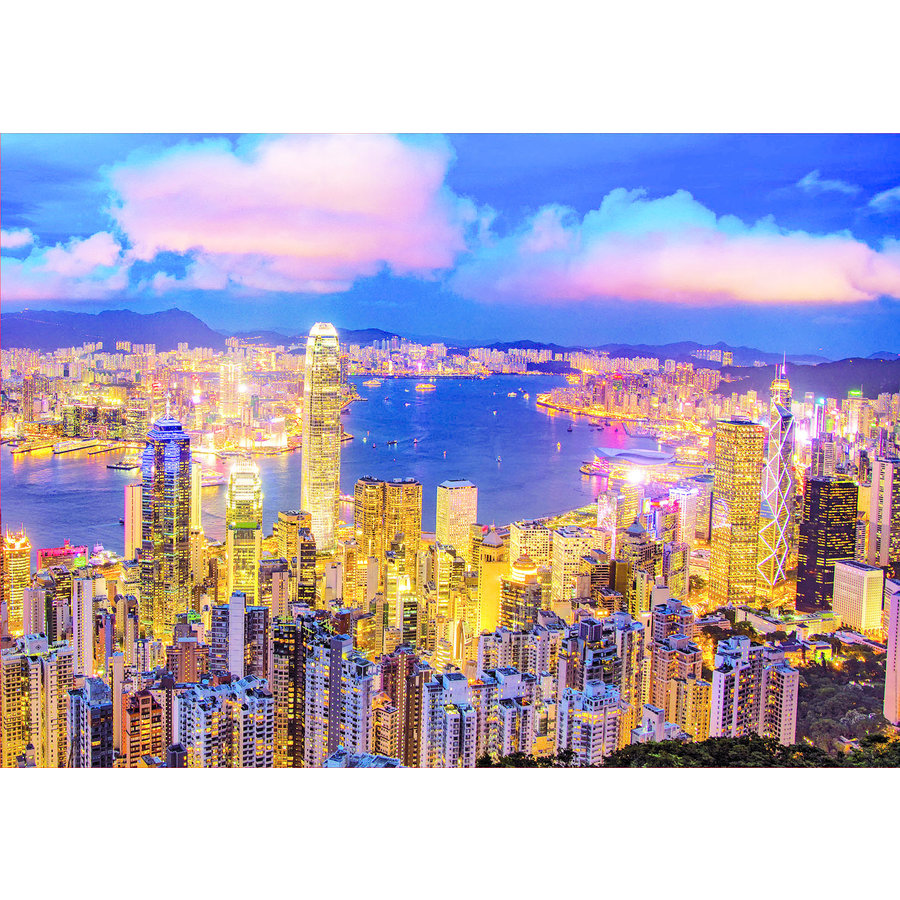 Hong Kong Skyline - Glow in the Dark - puzzle 1000 pièces-3