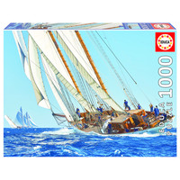 thumb-Zeilboot op zee - puzzel 1000 stukjes-1