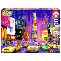 thumb-Times Square - Glow in the Dark - puzzel 1000 stukjes-1