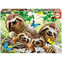 thumb-Sloth Family Selfie - 500 pieces -  jigsaw puzzle of 500 pieces-1