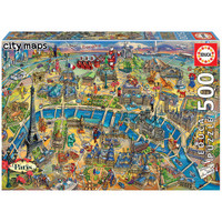 thumb-Paris Map -  jigsaw puzzle of 500 pieces-1