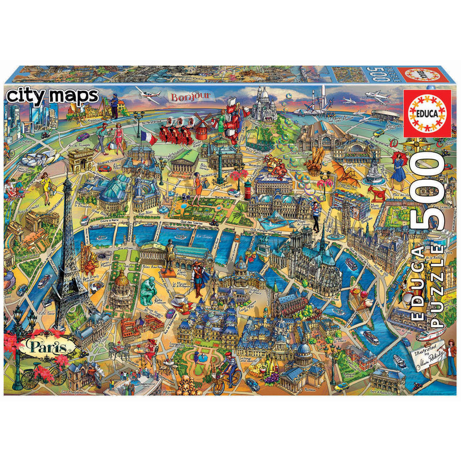 Paris Map -  jigsaw puzzle of 500 pieces-1