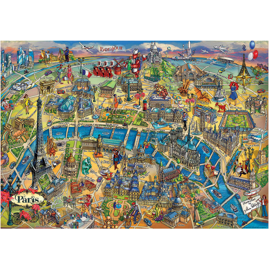 Paris Map -  jigsaw puzzle of 500 pieces-2
