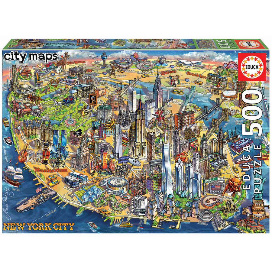 New York Map -  jigsaw puzzle of 500 pieces-1