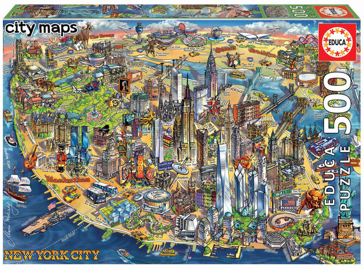 Puzzle 500 pièces - Vue sur New York - Adulte - 12 ans et plus