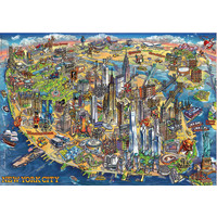 thumb-New York Map -  jigsaw puzzle of 500 pieces-2