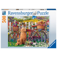 thumb-Cute dogs in the garden  - jigsaw puzzle of 500 pieces-2