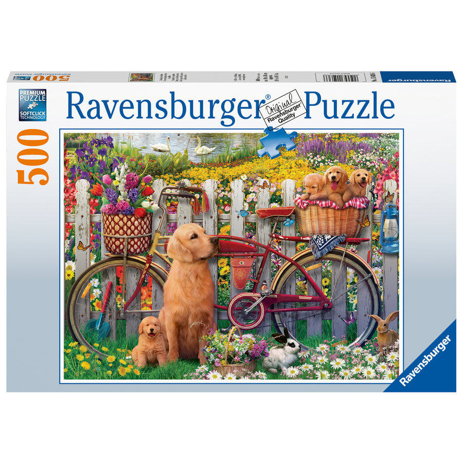 Cute dogs in the garden  - jigsaw puzzle of 500 pieces-2