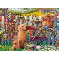 thumb-Cute dogs in the garden  - jigsaw puzzle of 500 pieces-1