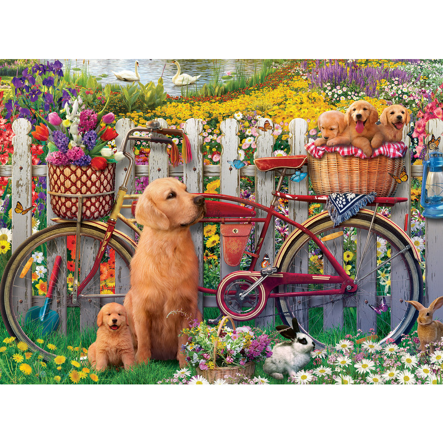 Cute dogs in the garden  - jigsaw puzzle of 500 pieces-1