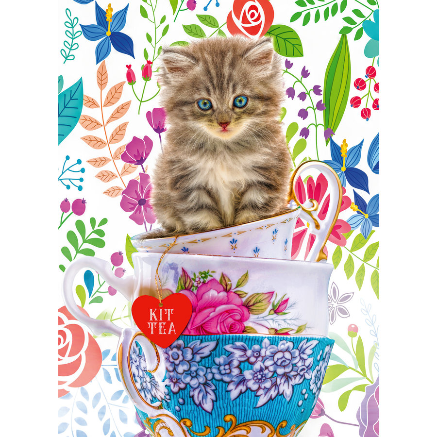 Kitten in cups  - jigsaw puzzle of 500 pieces-1