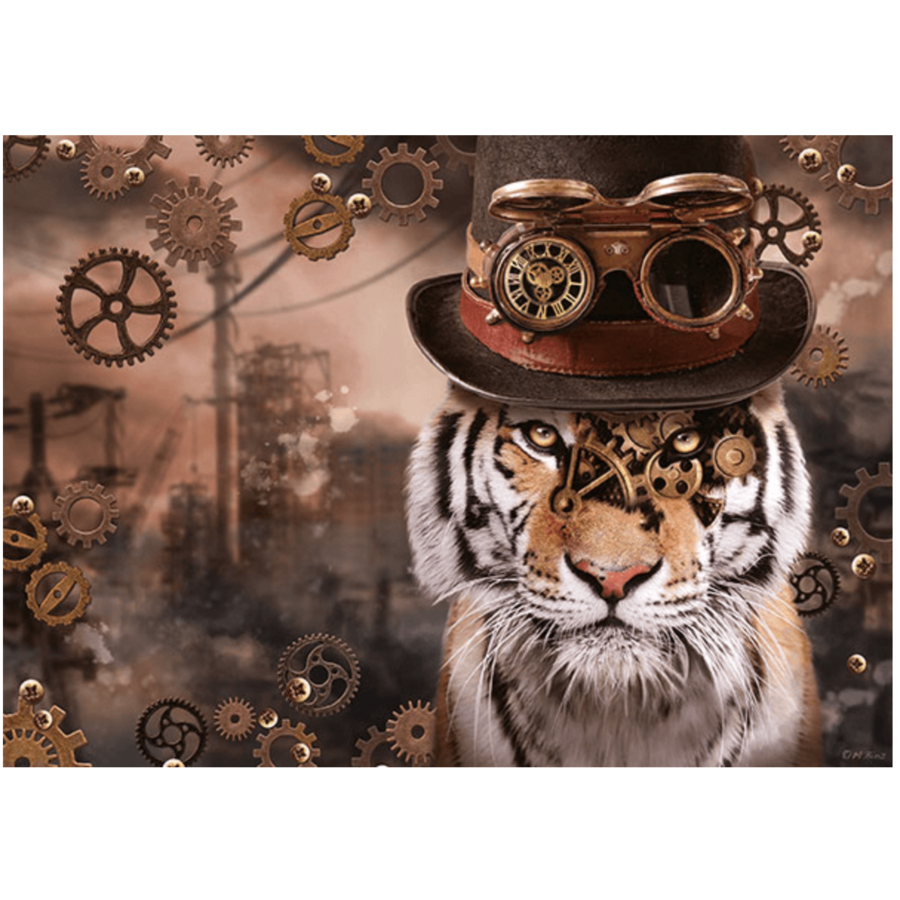 Steampunk Tijger - puzzel van 1000 stukjes-1