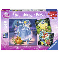 thumb-Princesses Disney  - 3 puzzles de 49 pièces-1