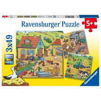 thumb-La ferme  - 3 puzzles de 49 pièces-1