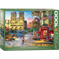 thumb-Coucher de soleil sur Notre Dame de Paris - puzzle de 1000 pièces-1