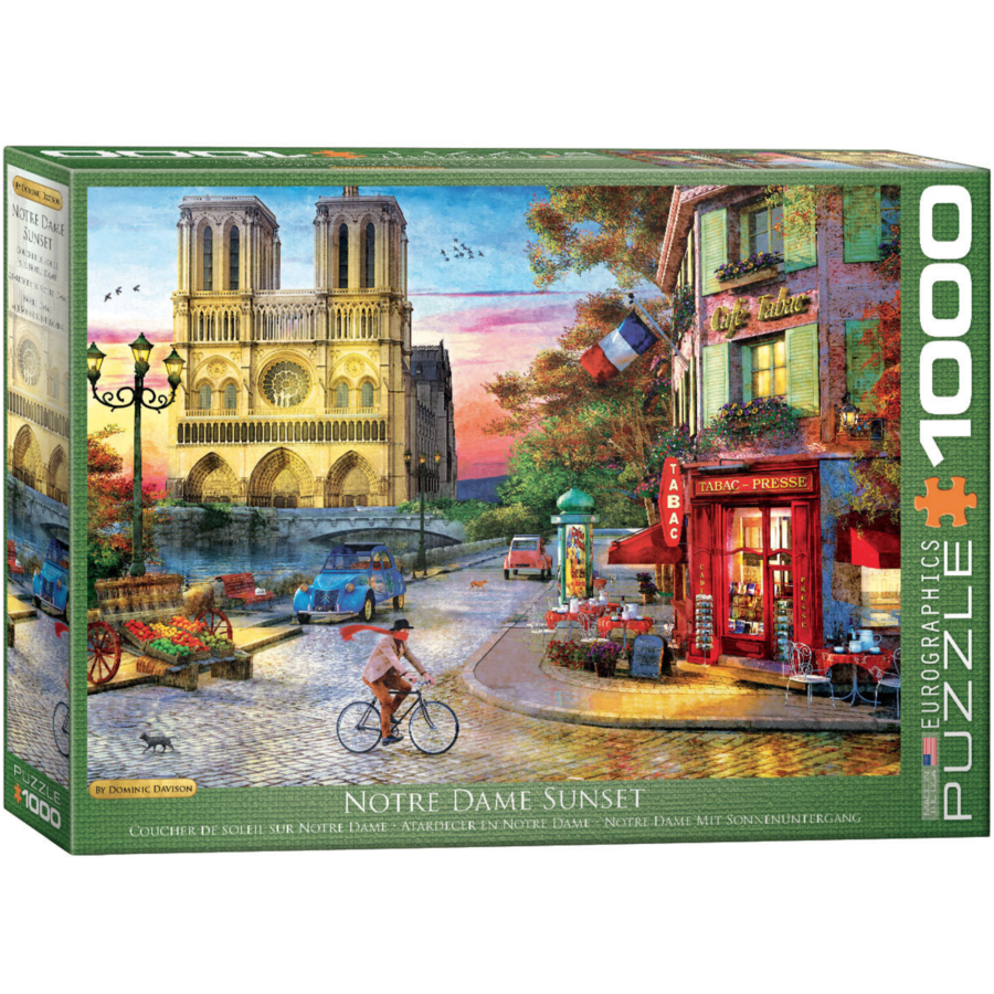 Sunset at the Notre Dame in Paris - 1000 pieces - jigsaw puzzle-1