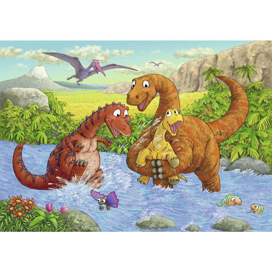 Des dinosaures joyeux - 2 puzzles de 24 pièces-3