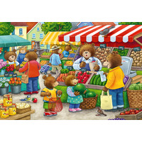 thumb-In the shop and on the market - 2 puzzles of 12 pieces-1