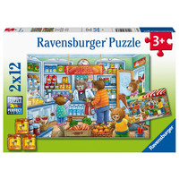 thumb-In the shop and on the market - 2 puzzles of 12 pieces-3