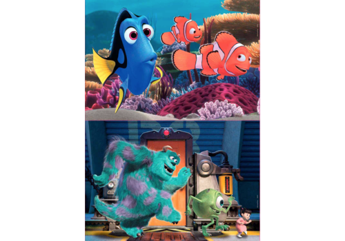  Educa HOUT: Pixar - Nemo en Dory - Monsters Inc. - 2 x 25 stukjes 