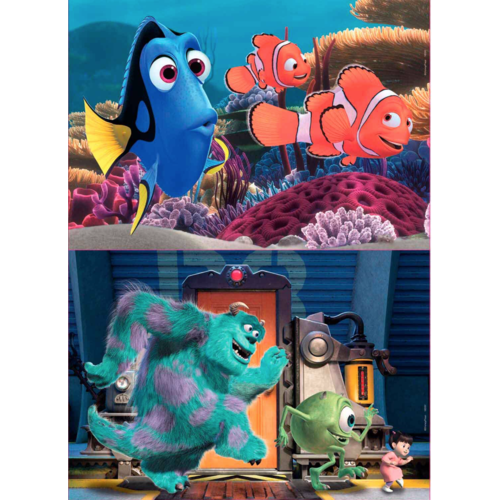  Educa HOUT: Pixar - Nemo en Dory - Monsters Inc. - 2 x 25 stukjes 