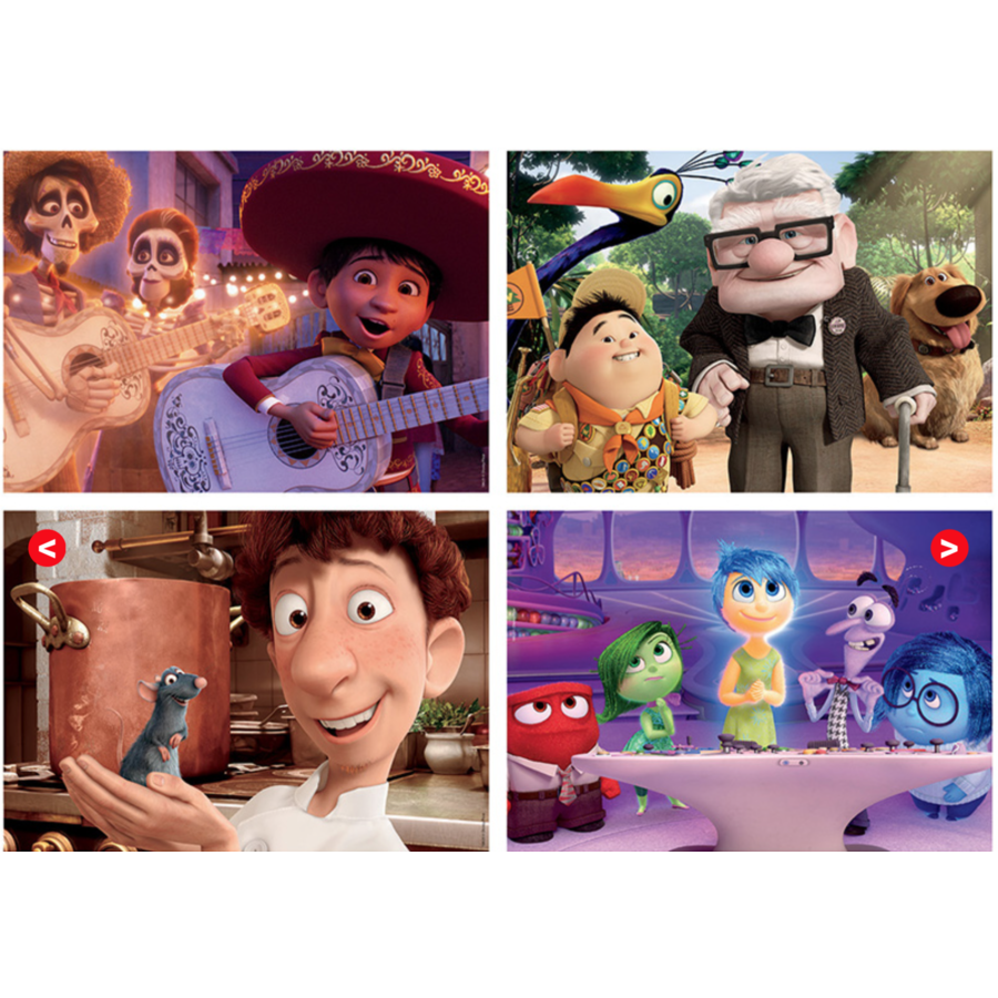 Films de Pixar  - 4 puzzles of 20 / 40 / 60 / 80 pieces-2