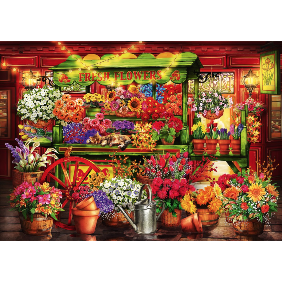 Le marché aux fleurs  - puzzle de 1000 pièces-1