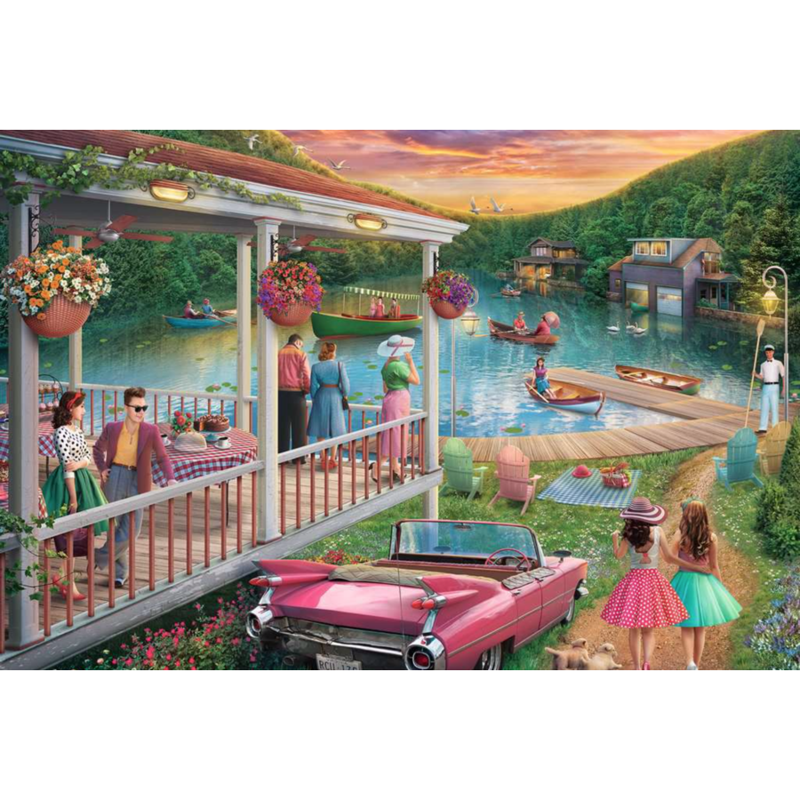 Summer at the lake - 300 XXL pieces - jigsaw puzzle-2