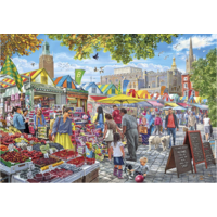 thumb-Marktdag in Norwich - puzzel van 1000 stukjes-1