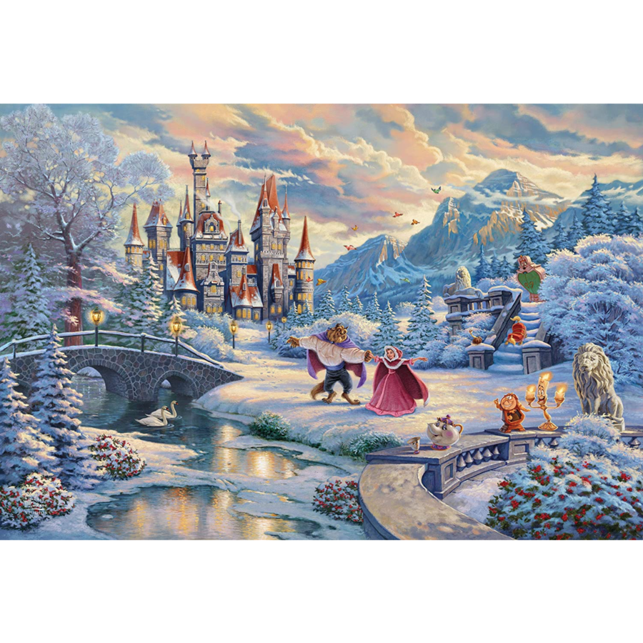 La belle et le bête Hiver- Thomas Kinkade - puzzle de 1000 pièces-2