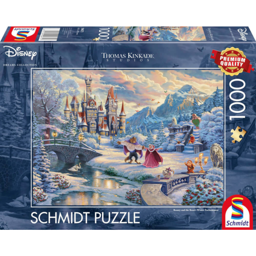 Beauty and the Beast Winter - Thomas Kinkade - puzzel van 1000 stukjes-1
