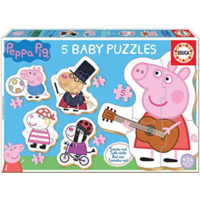 thumb-5 puzzles of Peppa Pig - from 3 to 5 pieces-1