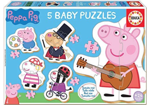  Educa 5 puzzles of Peppa Pig - 3 to 5 pieces 