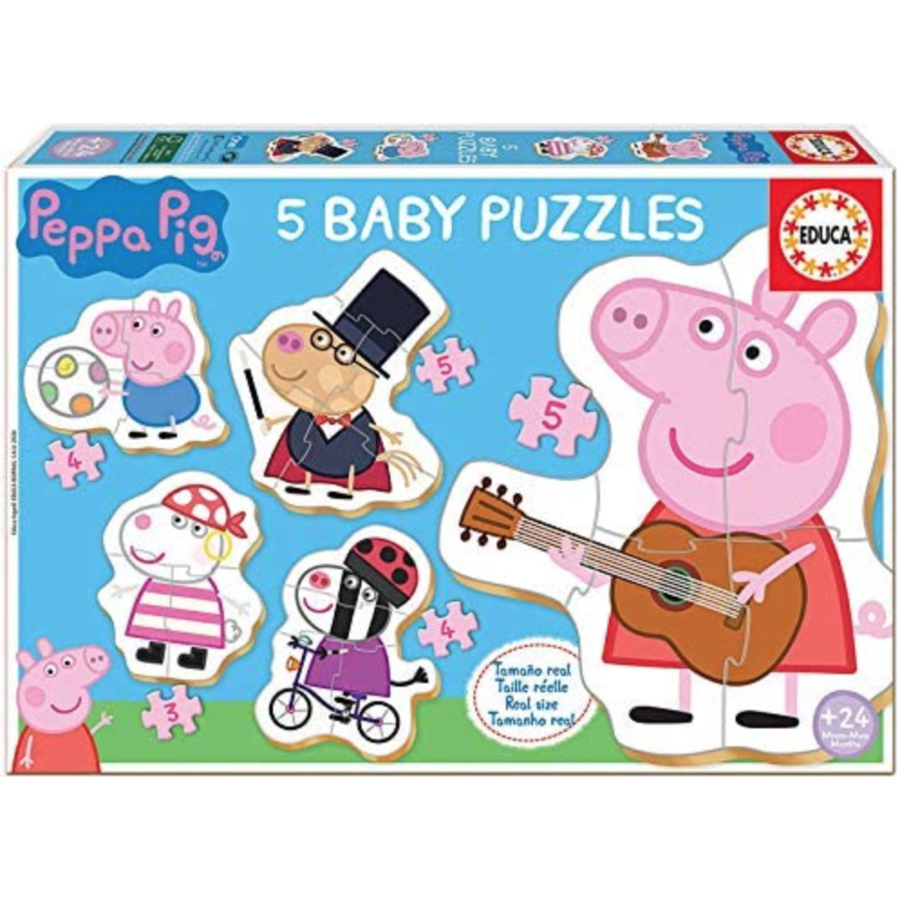 5 puzzles Peppa Pig - de 3 à 5 pièces-1