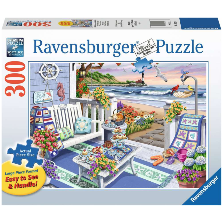 Terrace by the sea - 300 XXL pieces - jigsaw puzzle-1