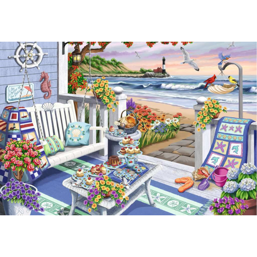 Terrasse au bord de la mer - puzzle de 300 pièces XXL-2