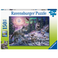 thumb-Wolves in the Northern Lights  - puzzle of 150 pieces-1