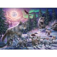 thumb-Les loups dans les aurores boréales  - puzzle de 150 pièces-2