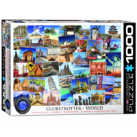 thumb-Globetrotter - World - Collage - 1000 pieces - jigsaw puzzle-1