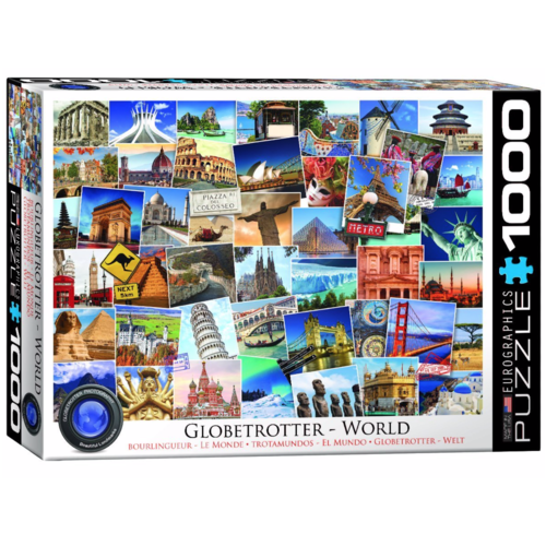  Eurographics Puzzles Globetrotter - Wereld - Collage - 1000 stukjes 