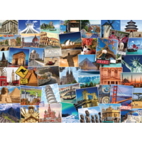 thumb-Globetrotter - World - Collage - 1000 pieces - jigsaw puzzle-2