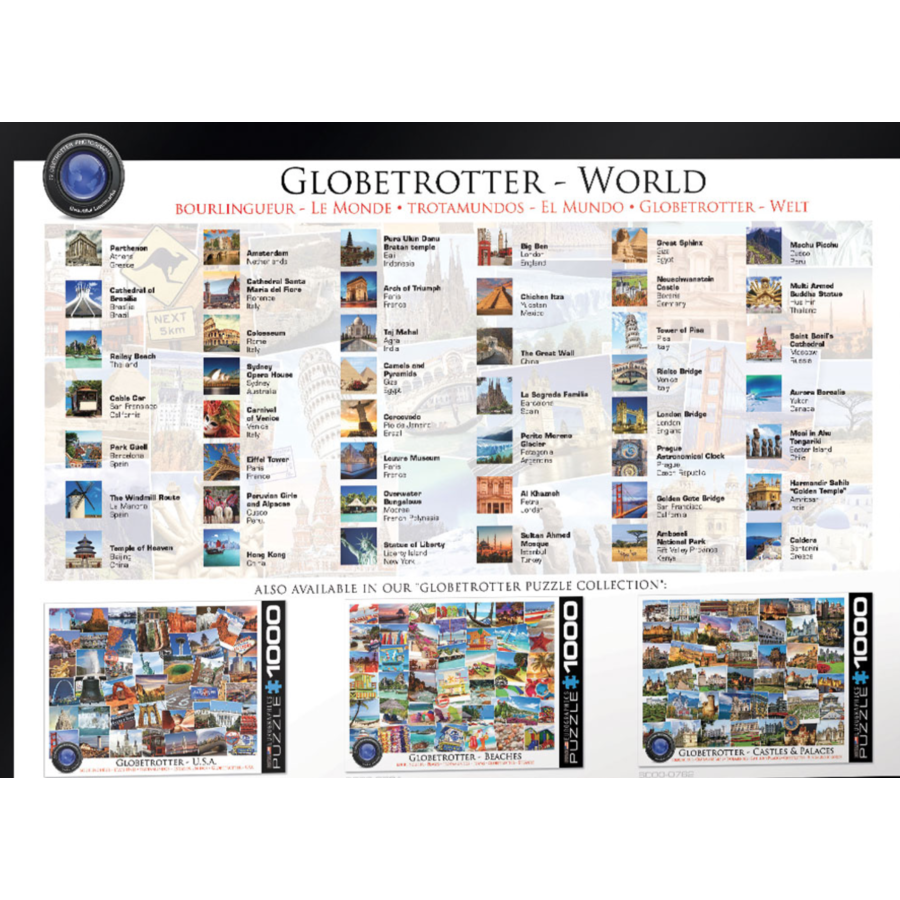 Globetrotter - World - Collage - 1000 pieces - jigsaw puzzle-4