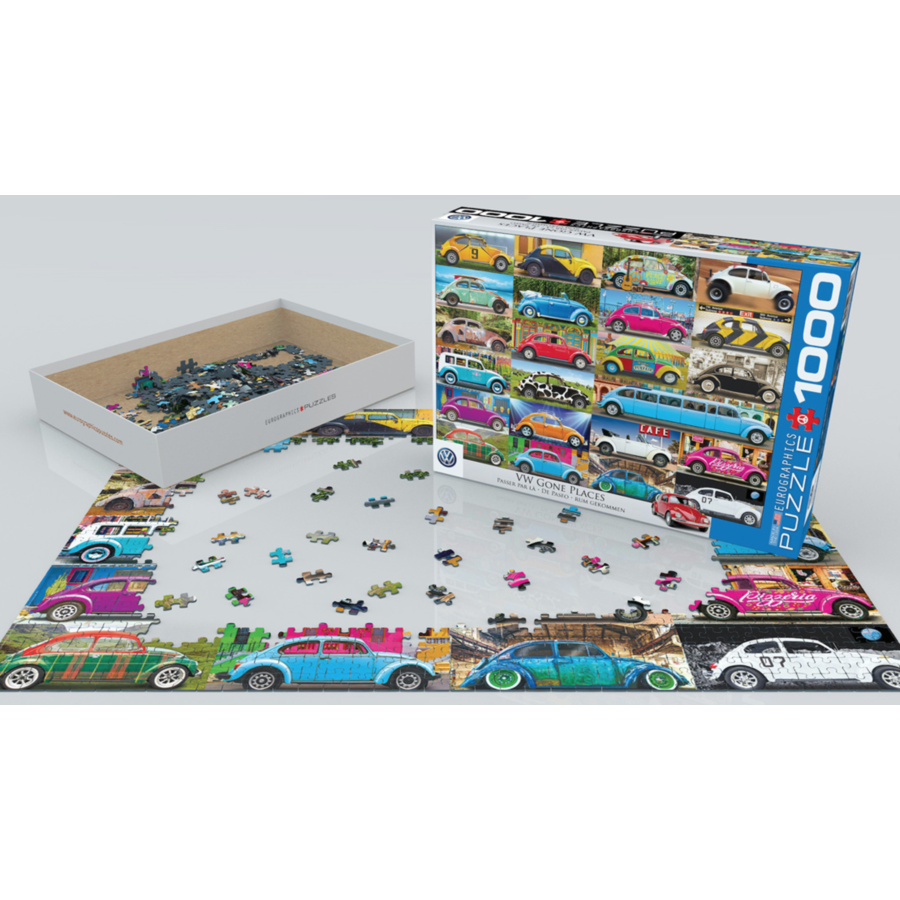 VW Beetle - Gone Places - puzzel van 1000 stukjes-2