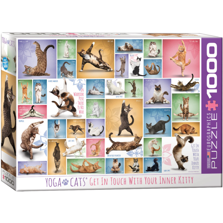 Yoga Cats - Collage - 1000 pieces - jigsaw puzzle-2