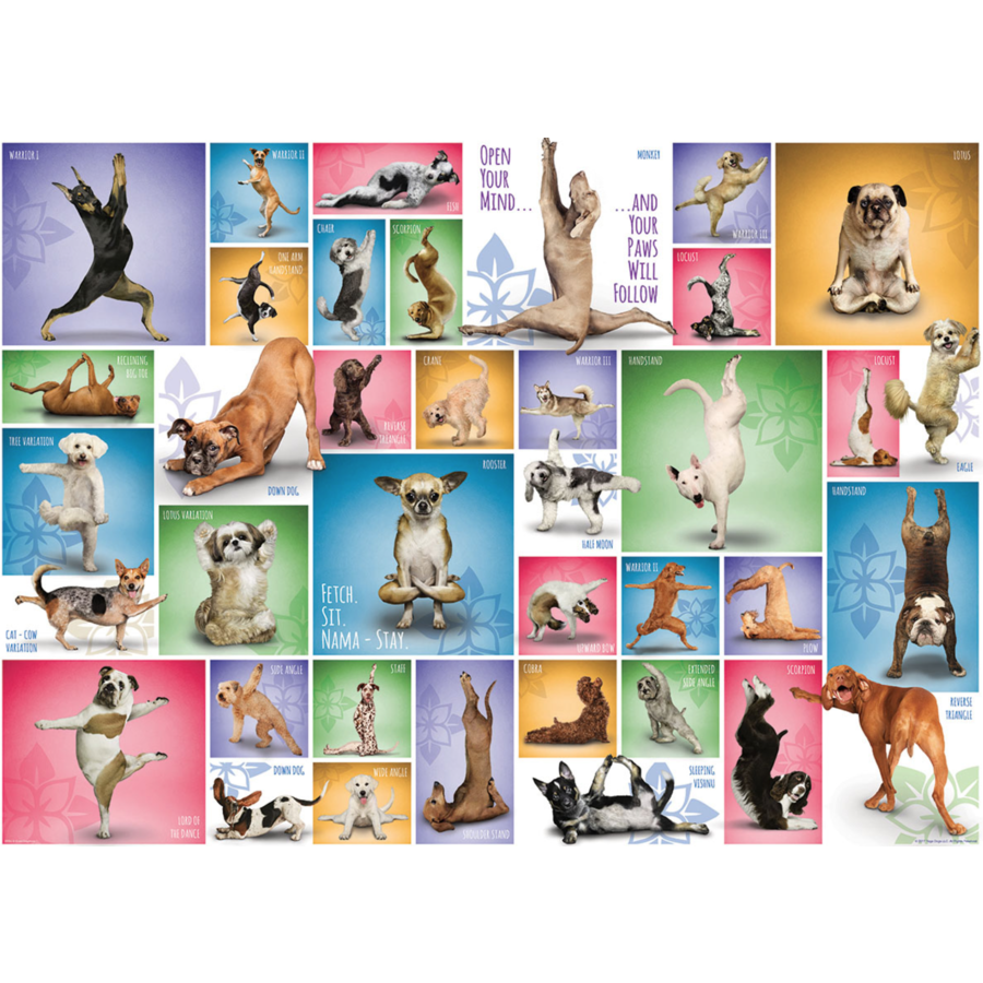 Yoga Dogs - Collage - 1000 pieces - jigsaw puzzle-1