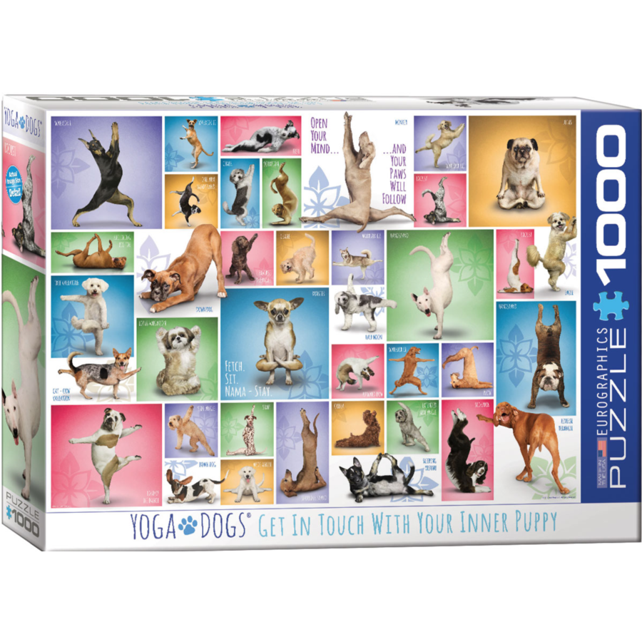 Yoga Dogs - Collage - 1000 pieces - jigsaw puzzle-2