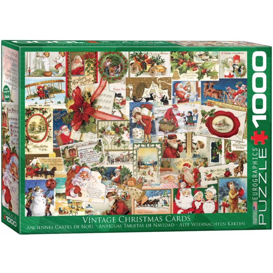 Anciennes Cartes de Noël - puzzle de 1000 pièces-1