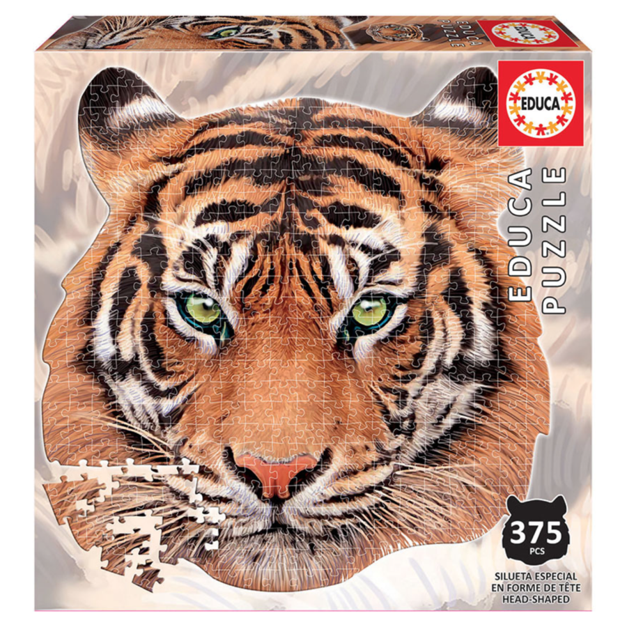 Tiger -  animal face shaped puzzle - puzzle of 375 pieces-2